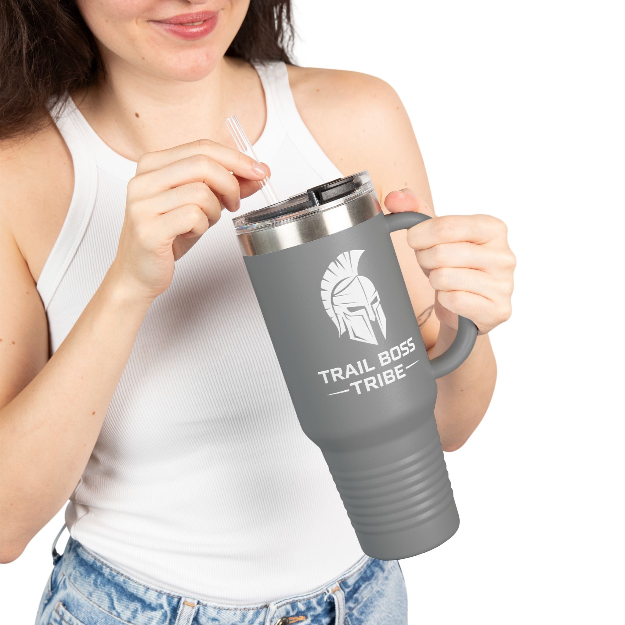 40oz Insulated Travel Mug – Trail Boss Tribe Logo Stainless Tumbler