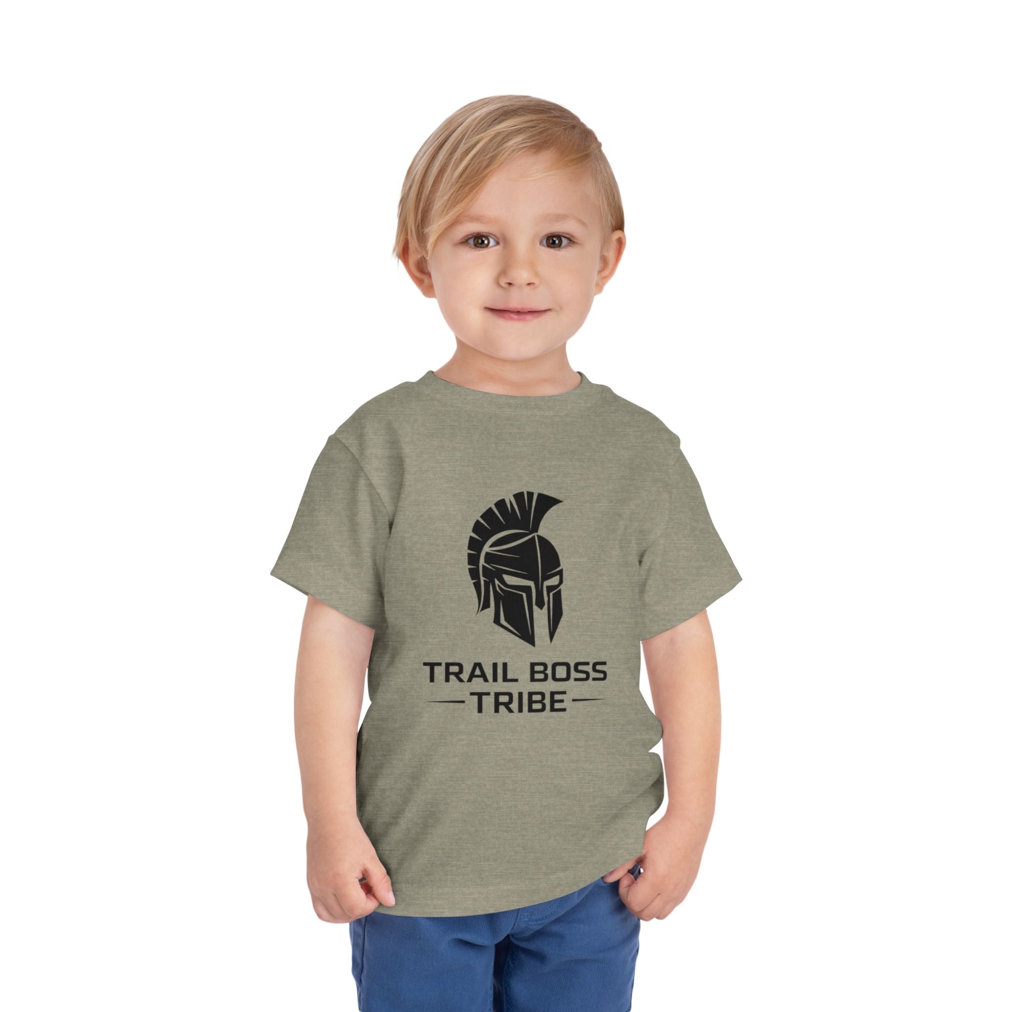 Toddler Tee — "Trail Boss Tribe" Spartan Helmet Kids Shirt