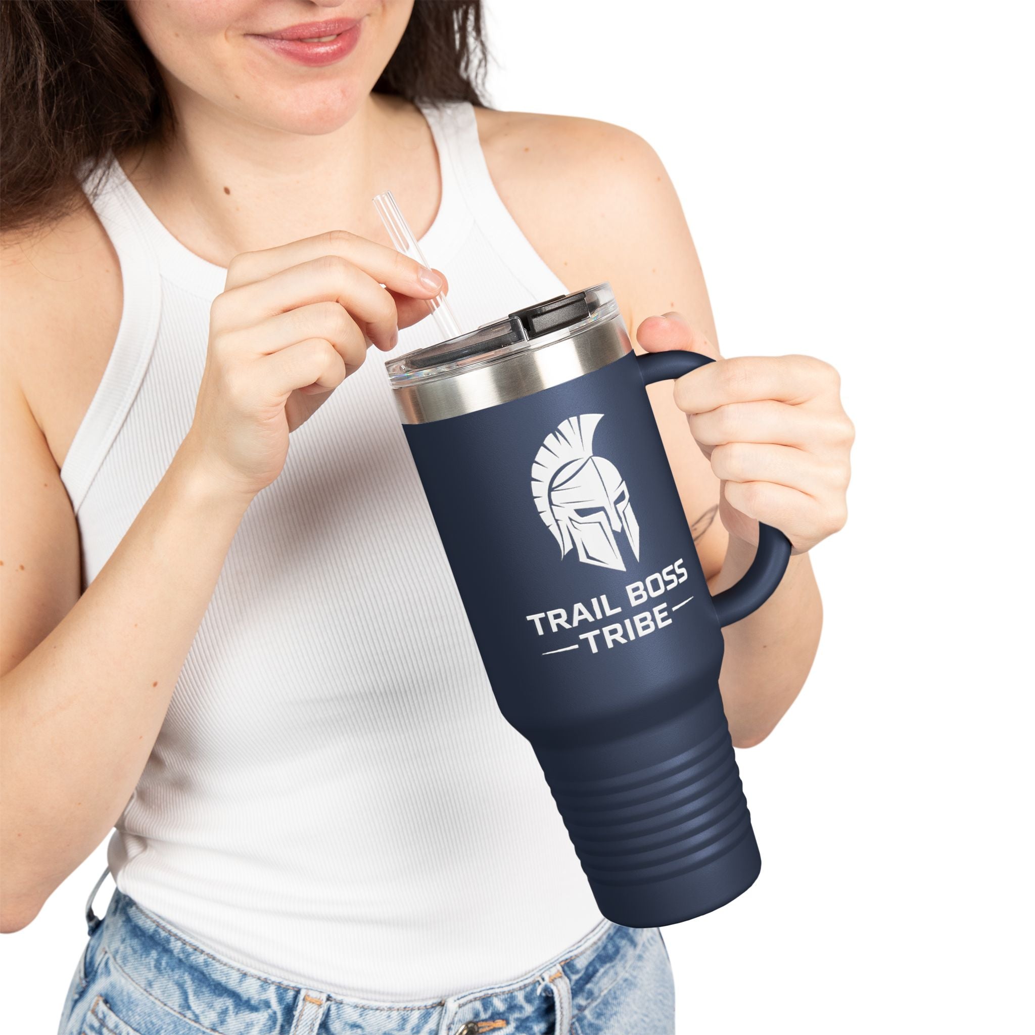 40oz Insulated Travel Mug – Trail Boss Tribe Logo Stainless Tumbler