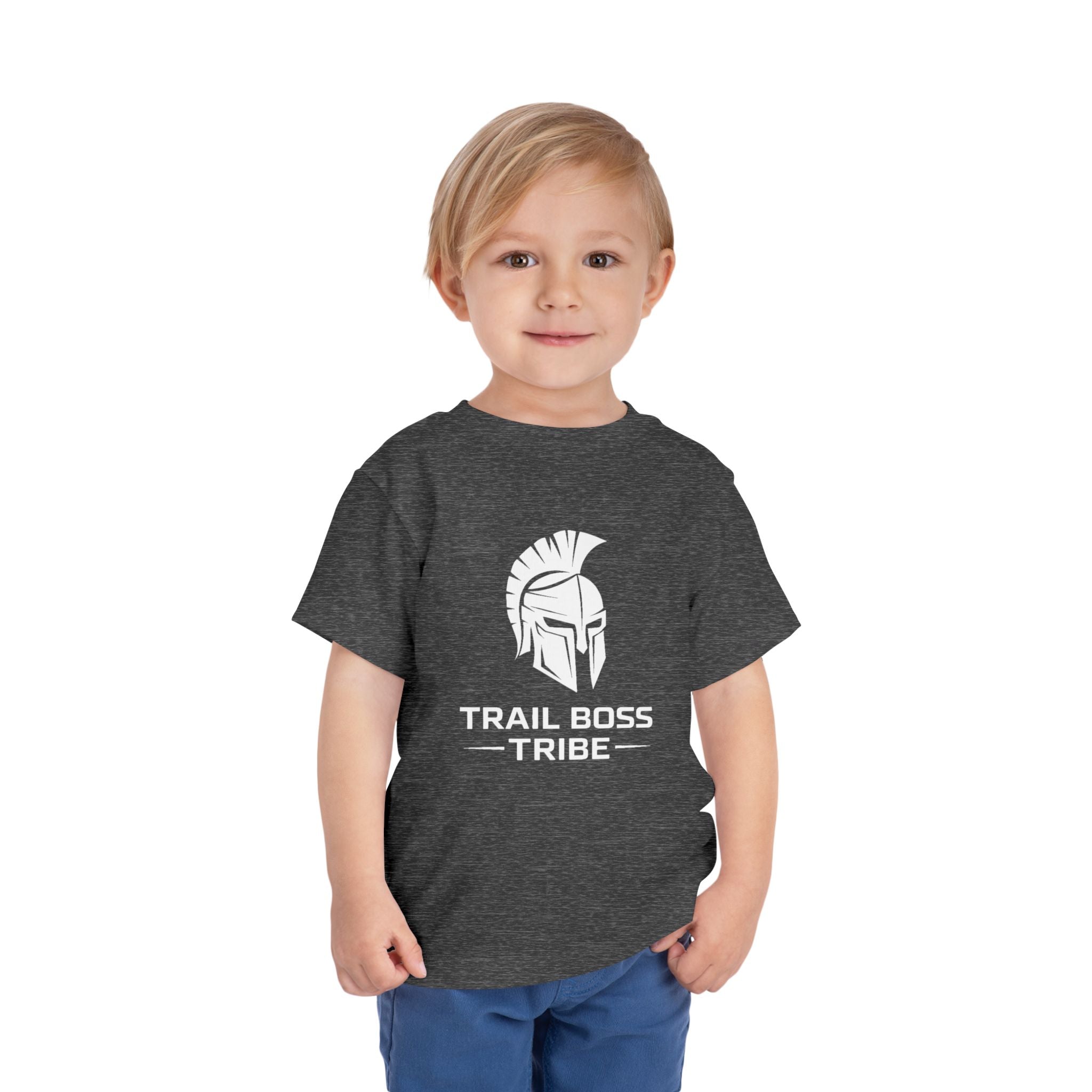 Toddler Tee — "Trail Boss Tribe" Spartan Helmet Kids Shirt